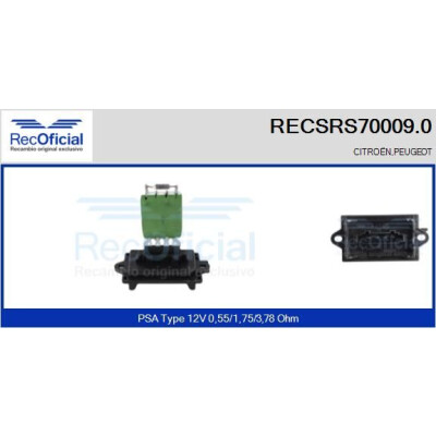 Resistenza, ventola abitacolo RECOFICIAL RECSRS70009.0