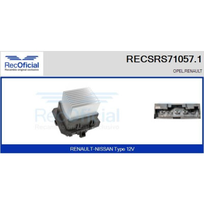 Resistenza, ventola abitacolo RECOFICIAL RECSRS71057.1