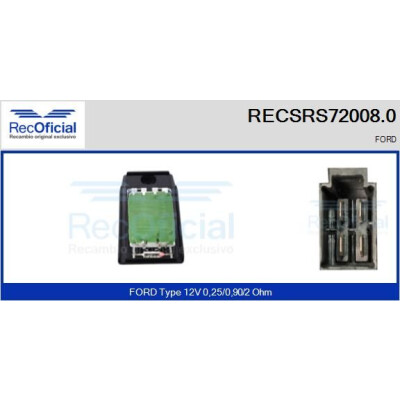 Resistenza, ventola abitacolo RECOFICIAL RECSRS72008.0