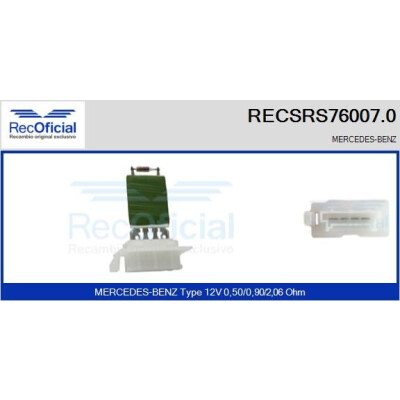 Resistenza, ventola abitacolo RECOFICIAL RECSRS76007.0