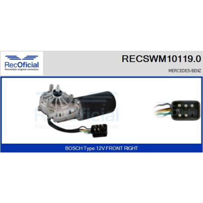 Motore tergicristallo RECOOFFICIAL RECSWM10119.0