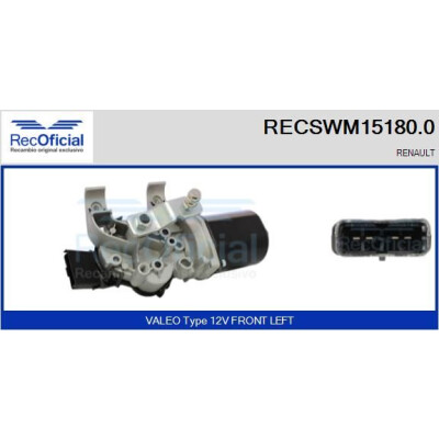 Motore tergicristallo RECOOFFICIAL RECSWM15180.0