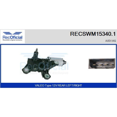 Motore tergicristallo RECOOFFICIAL RECSWM15340.1