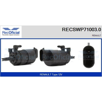 Pompa dell'acqua lavavetri RECOOFFICIAL RECSWP71003.0