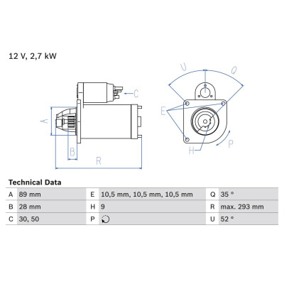 Motorino di avviamento BOSCH 0 986 011 140