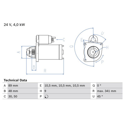 Motorino di avviamento BOSCH 0 986 011 280