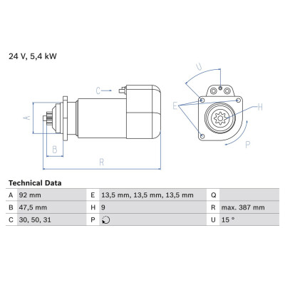 Motorino di avviamento BOSCH 0 986 011 570