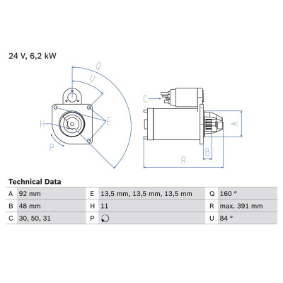 Motorino di avviamento BOSCH 0 986 017 320