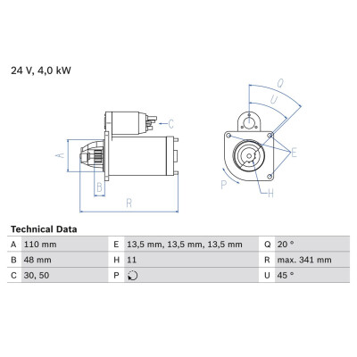 Motorino di avviamento BOSCH 0 986 017 980