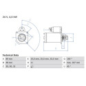 Motorino di avviamento BOSCH 0 986 020 190