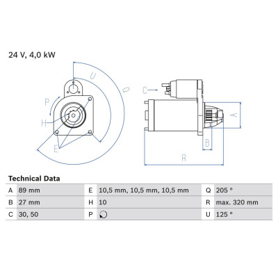 Motorino di avviamento BOSCH 0 986 021 190