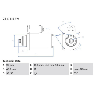 Motorino di avviamento BOSCH 0 986 021 480