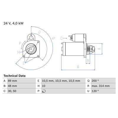 Motorino di avviamento BOSCH 0 986 022 400