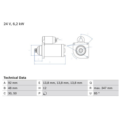 Motorino di avviamento BOSCH 0 986 022 980