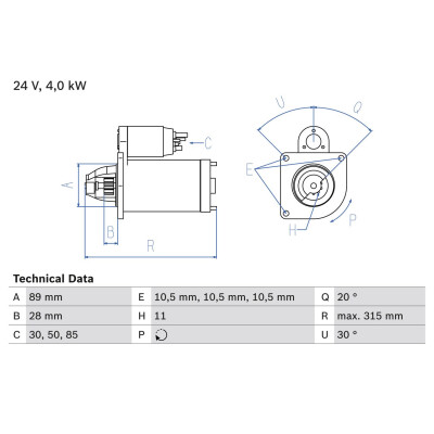 Motorino di avviamento BOSCH 0 986 023 200