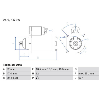 Motorino di avviamento BOSCH 0 986 025 450