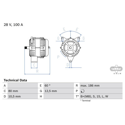 Alternatore BOSCH 0 986 042 590