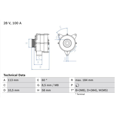 Alternatore BOSCH 0 986 043 890