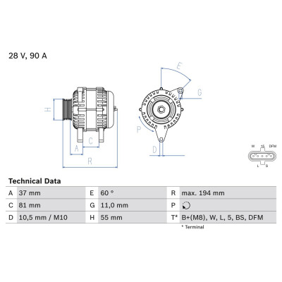 Alternatore BOSCH 0 986 045 430