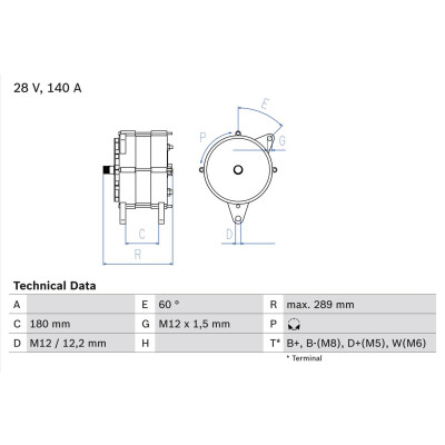 Alternatore BOSCH 0 986 046 550