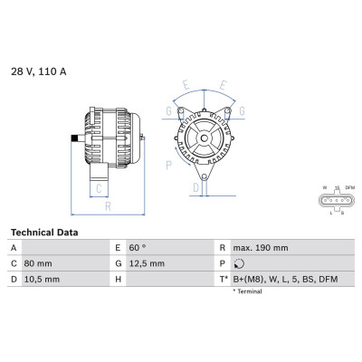 Alternatore BOSCH 0 986 046 590