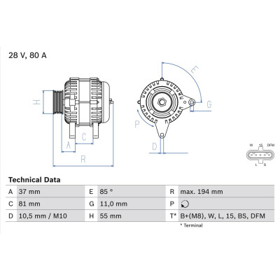 Alternatore BOSCH 0 986 047 410
