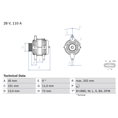 Alternatore BOSCH 0 986 049 350