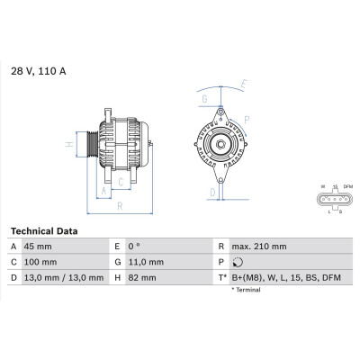 Alternatore BOSCH 0 986 081 870