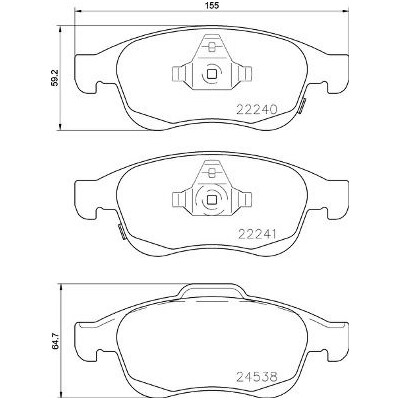Kit pastiglie freno, Freno a disco BREMBO P 23 165X