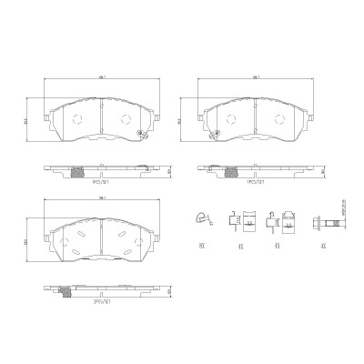 Kit pastiglie freno, Freno a disco BREMBO P 24 225