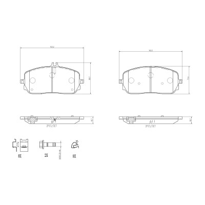 Kit pastiglie freno, Freno a disco BREMBO P 50 152