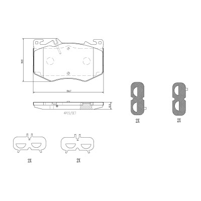 Kit pastiglie freno, Freno a disco BREMBO P 50 166