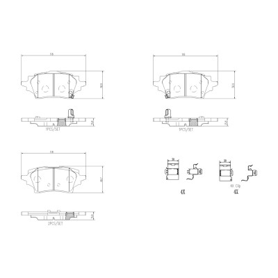 Kit pastiglie freno, Freno a disco BREMBO P 83 178