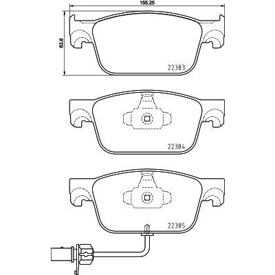 Kit pastiglie freno, Freno a disco BREMBO P 85 153X