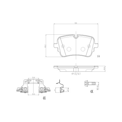 Kit pastiglie freno, Freno a disco BREMBO P 85 190
