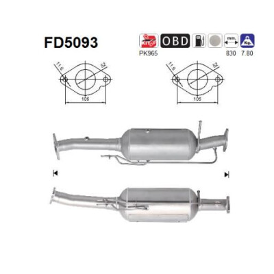 Filtro antiparticolato/fuliggine, sistema di scarico AS FD5093
