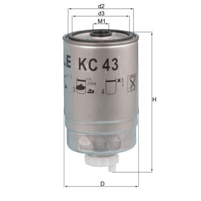Filtro carburante MAHLE ORIGINAL KC 43