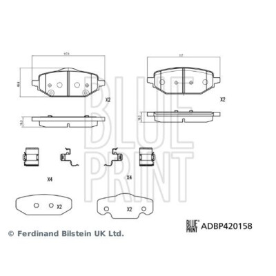 Kit pastiglie freno, Freno a disco BLUEPRINT ADBP420158