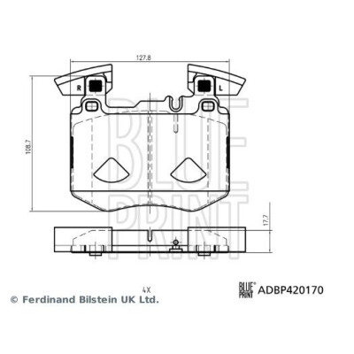 Kit pastiglie freno, Freno a disco BLUEPRINT ADBP420170