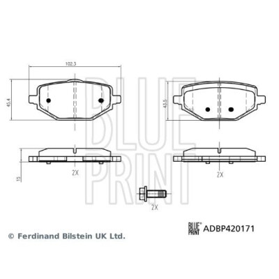 Kit pastiglie freno, Freno a disco BLUEPRINT ADBP420171