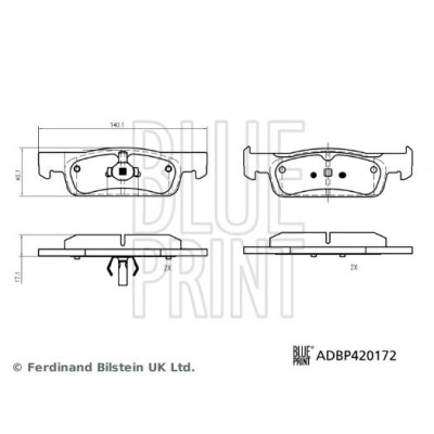 Kit pastiglie freno, Freno a disco BLUEPRINT ADBP420172