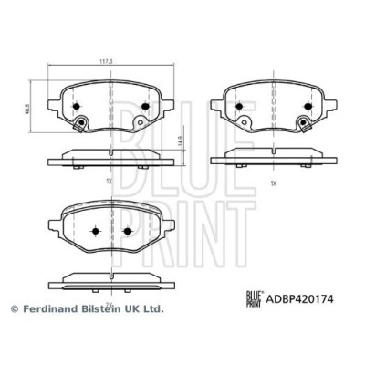 Kit pastiglie freno, Freno a disco BLUEPRINT ADBP420174