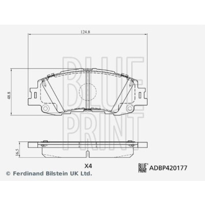 Kit pastiglie freno, Freno a disco BLUEPRINT ADBP420177