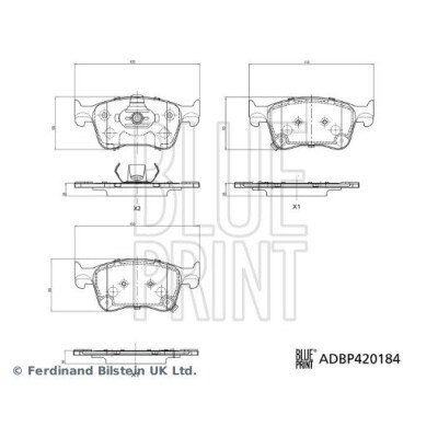 Kit pastiglie freno, Freno a disco BLUEPRINT ADBP420184