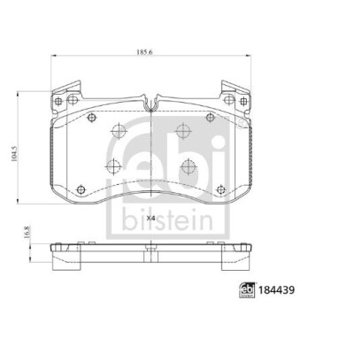 Kit pastiglie freno, Freno a disco FEBI BILSTEIN 184439