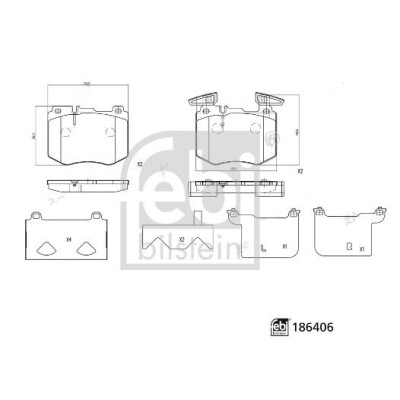 Kit pastiglie freno, Freno a disco FEBI BILSTEIN 186406