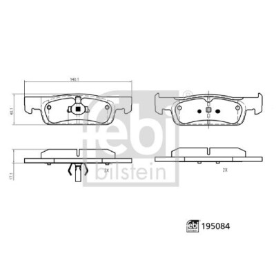 Kit pastiglie freno, Freno a disco FEBI BILSTEIN 195084