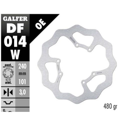 Disco fisso GALFER Wave 240x3mm DF014W