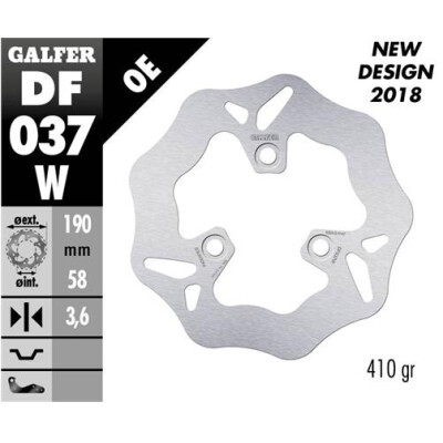 Disco fisso GALFER Wave 190x3,6mm DF037W