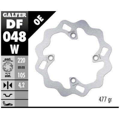 Disco fisso GALFER Wave 220x4mm DF048W